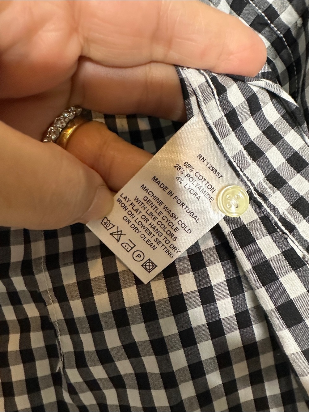 The Shirt by Rochelle Behrens Black and White Gingham Long Sleeve Icon Shirt - Picture 9 of 10